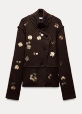 ZARA KNIT CARDIGAN WITH GOLD