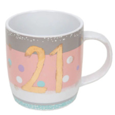 21st Birthday Mug - Pink &