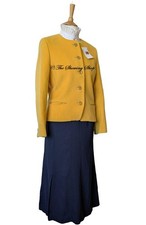 LADIES YELLOW AND NAVY BLUE LEAD REIN/ IN HAND LEADERS OUTFIT SIZE 16
