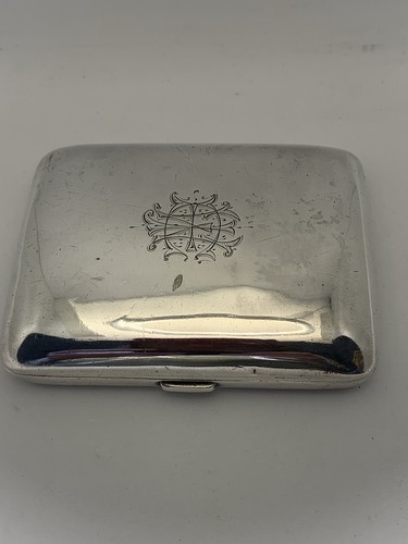 Antique silver cigarette case - silver,