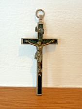 Vintage Crucifix Pendant, German, Catholic, Christian, INRI Jesus