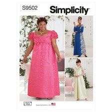 SIMPLICITY 9502 Misses Regency Costume SEWING PATTERN 10-18 &20-28w  FLASH PRICE