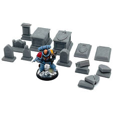 13x Grave Stones Collection Cemetery Tombs For 28mm Tabletop RPG Wargame Scenery