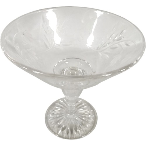Etched glass champagne saucer - champagne,