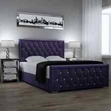 New Style Florida Diamond Plush Velvet Upholstered  Bed Frame Double & KingSize