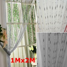 Dew Drop Chain Bead Curtain String Door Room Divider Fly Bug Screen Beaded Panel