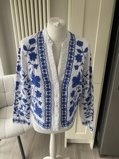 ZARA BLUE WHITE LINEN COTTON