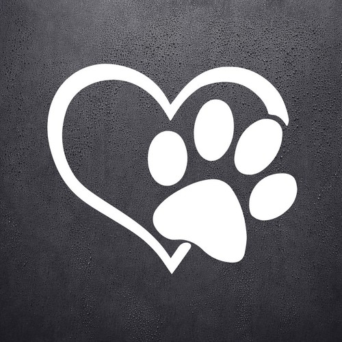 Paw print dog - dog, white