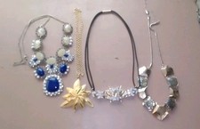 Selection Of 4 Costume Jewellery Necklaces, Various Materials