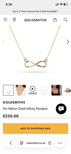 9ct gold infinity - gold, necklace