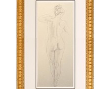 Australian Art Deco Drawing portrait female nude erotic Norman Lindsay