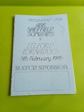 Sheffield Scimitars V Telford Tornadoes Ice Hockey Programme.  LD1.  5.2.1995