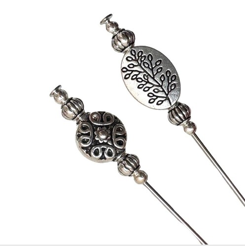 Tibetan silver hat pins - tibetan,