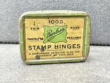 VINTAGE ADVERTISING TIN STAMP HINGES PEERLESS