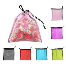 Drawstring Mesh Bag For Golf Tennis Balls Gym Shower Washing Toys Swimming