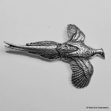 Pheasant in Flight Pewter Pin