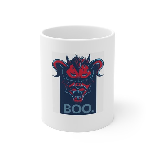 Red demon mask - mask, mug
