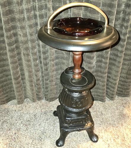 Vintage potbelly stove smoking - vintage,