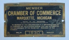 Antique Brass Plaque 1930