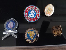 Football Pin Badges x 5. WBA,  Shrewsbury, Cambridge, Wigan & Stockport County