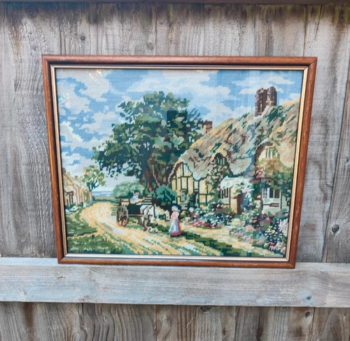 Vintage needlepoint tapestry - vintage,