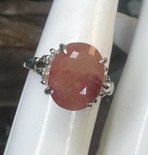 Amazing Natural Andesine 4 Ct 2x9.5x6mm Sterling Silver Ring Sz 6.5