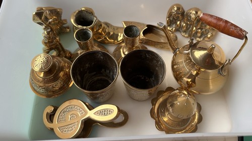 Vintage brass job lot - brass,