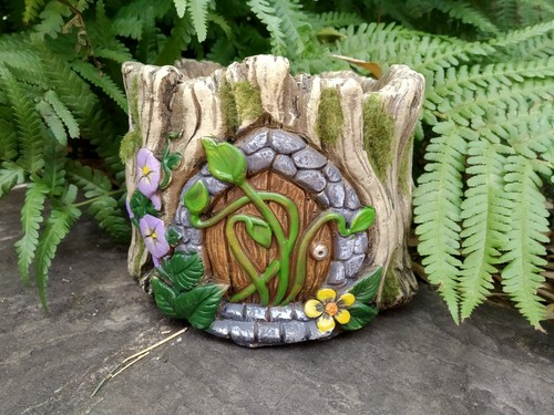 Decorative fairy door pot - decorative,