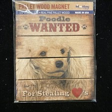 Pallet Wood Magnet NEW Poodle