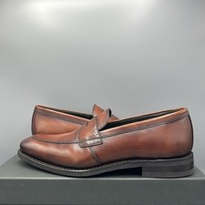 Loake Lynch Brown Premium Calfskin Leather Penny Loafers Shoes UK 8 EU 42 US 9