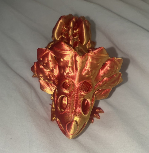 Red gold orange dragon head - gold,