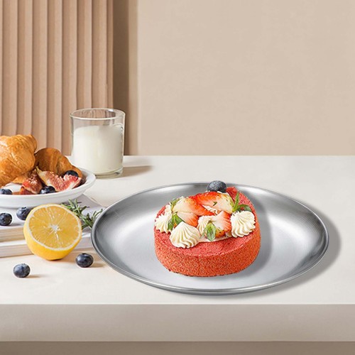 Stainless steel dinner plates - stainless,