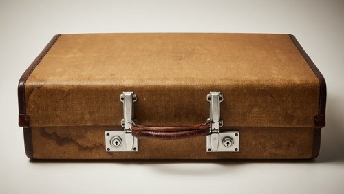 Vintage small suitcase brown - vintage,