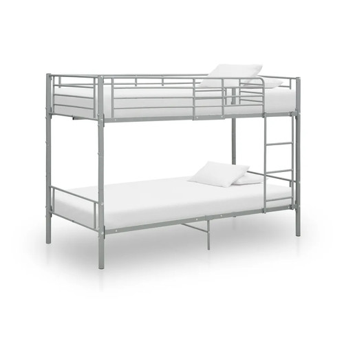 Grey metal bunk bed - metal,