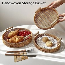 1Pcs Fruit Vegetable Cake Wicker Storage Tray Plastic Rattan Threads Basket