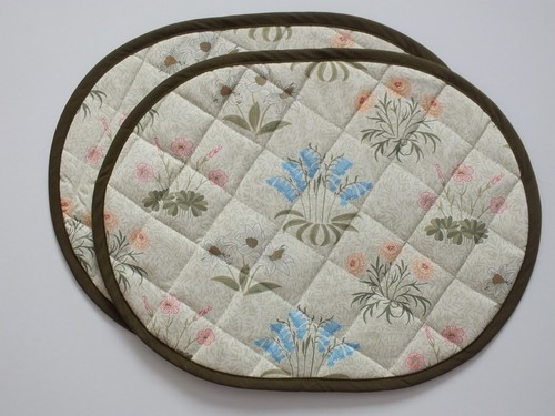 Pair quilted oval table - pair, of
