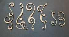Scrolls Swirls Flourish Craft Cut Outs 3mm MDF 12 Pack in Various Sizes