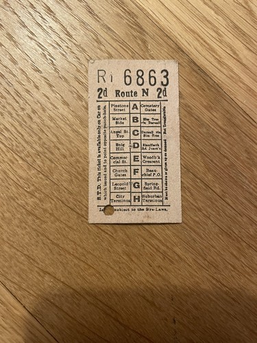 Sheffield tram ticket - tram, 2d