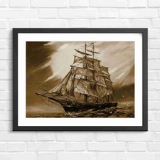 Vibrant Vintage Sailing Ship