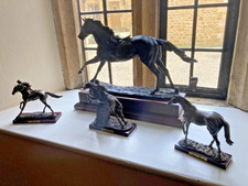 Vintage Horse Racing Figurine