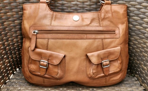 Ri2k tan leather handbag - tan,