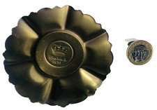 Brass Dish Decorative Royalty Elizabeth R 1953 Metal Metalware Vintage ra