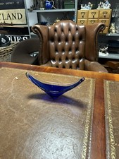 Blue Cobalt Stylish Glass Oblong Banana Split Style Dish 31x14cm