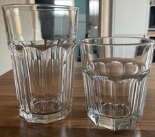IKEA 2x Glass Tumblers Clear Drinking Glasses for Water Juice 270ml and 200ml