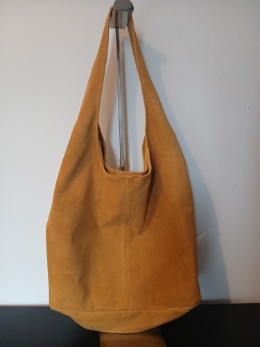 Mustard yellow suede hobo - yellow,