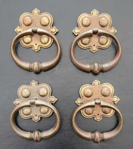 Lot antique brass drawer - antique,