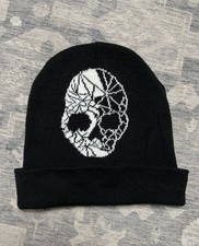 black beanie hat with a white