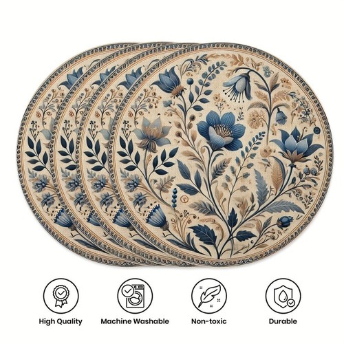 1pc floral table placemat heat - floral,