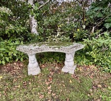 Curved Stone Garden Bench