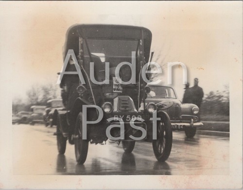 Veteran car by509 wet road - car,